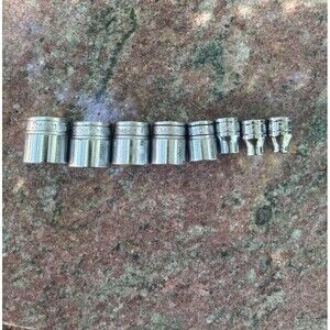 SNAP ON TOOLS Lot Of 8 Shallow Sockets 3/8” Drive 6pt USA